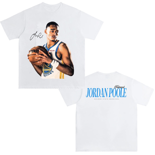 普尔美式复古数码直喷印花圆领短袖水洗做旧高街潮牌纯棉宽松T恤