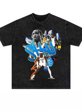 亚历山大SGA潮流穿搭原创美式vintage纯棉宽松休闲水洗做旧短袖T