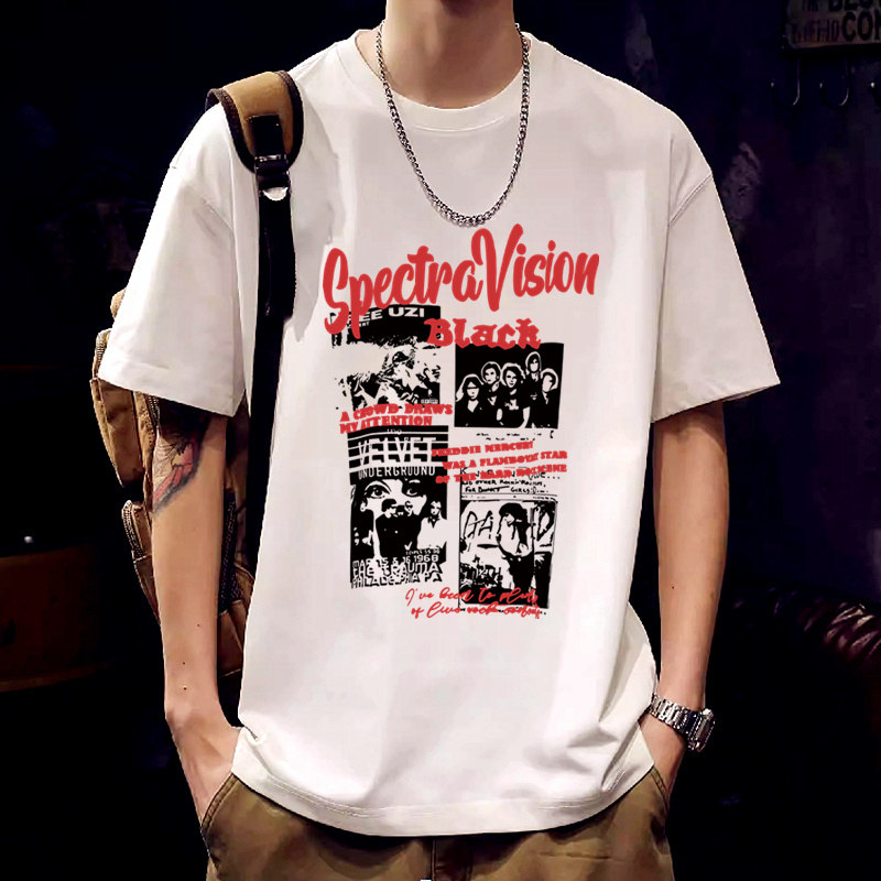 黑色宽松美式休闲短袖