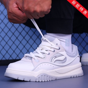 李宁新款男子休闲鞋布欧板鞋男款面包鞋厚底增高运动鞋