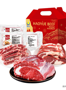 【皓月精品牛肉礼盒】牛腩牛吊龙牛肋条共6斤送礼冷冻牛肉礼盒
