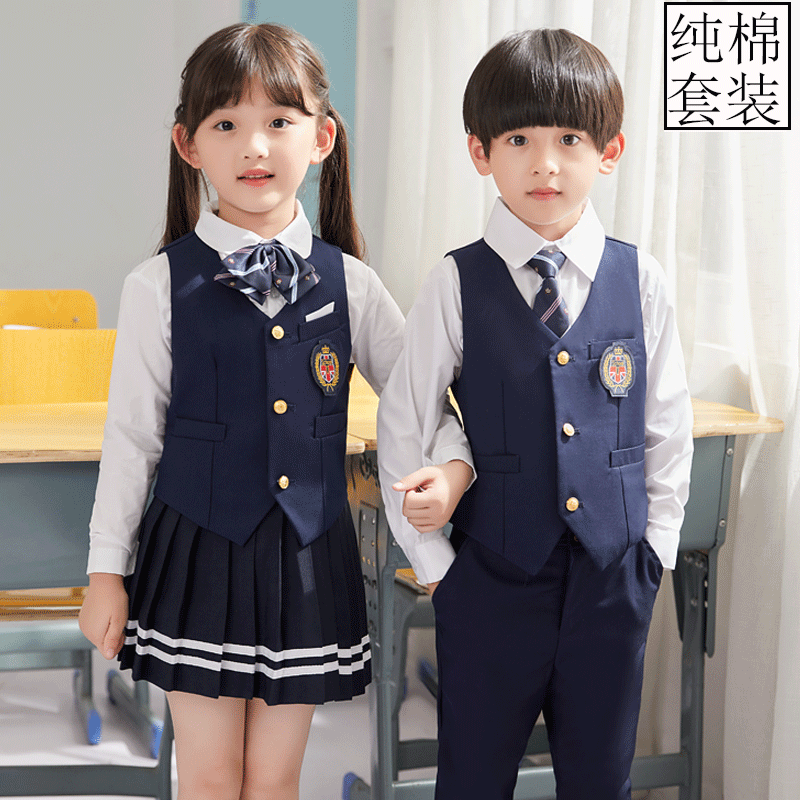 新款儿童校服马甲套装中小学生合唱演出礼服班服学院风秋冬装春秋