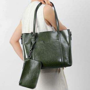 高级感水桶包女士包真牛皮手提包包单肩斜挎包女真皮托特大容量包