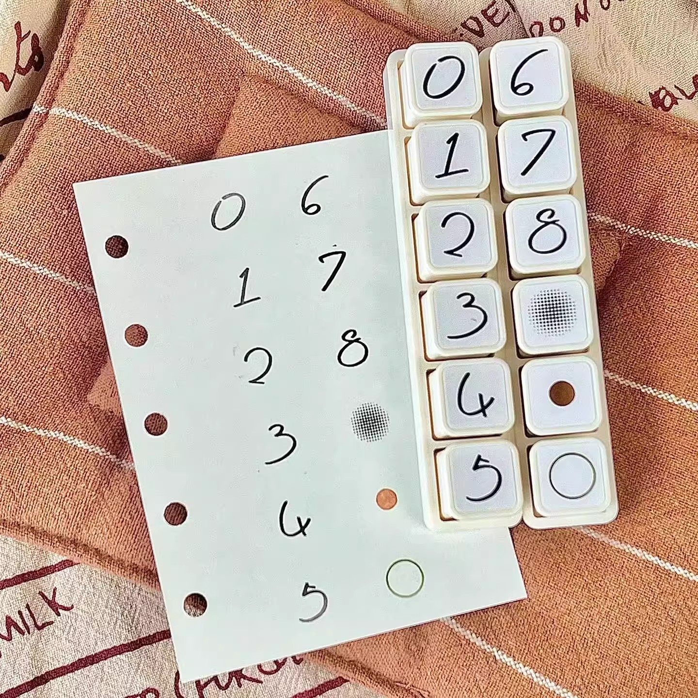 ins风创意数字可拆卸六联光敏印章日程手账diy时间数字装饰素材 - 实物图