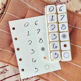 ins风创意数字可拆卸六联光敏印章日程手账diy时间数字装饰素材