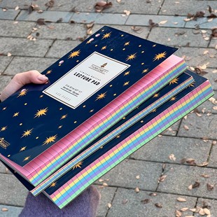 美式五彩内页600页超厚A4薄脆本便携笔记本考研学生草稿本拍纸本