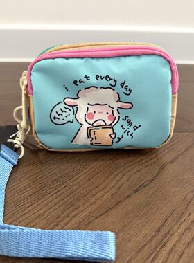 可爱小羊多巴胺杂物收纳包多功能大容量便携手提化妆包CCD收纳包