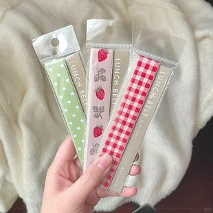 韩系粉色草莓手账本绑带高颜值卡通手账本装饰绑带活页定页松紧带