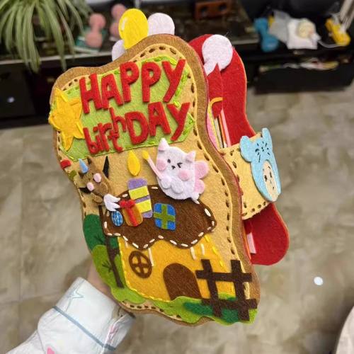 天使小猫不织布手工DIY相册手账