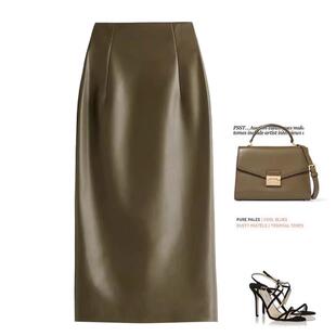 高腰皮裙修身显瘦包臀裙半身裙直筒裙轻奢高级感女裙长款后开衩冬