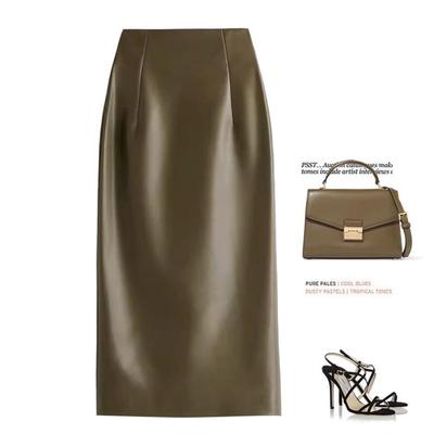 皮裙半身裙包臀裙长裙通勤H型