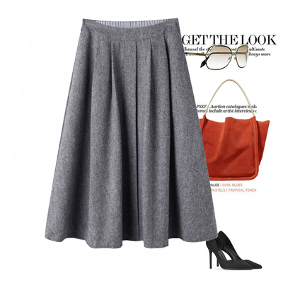 中长裙百褶裙百搭A型显瘦