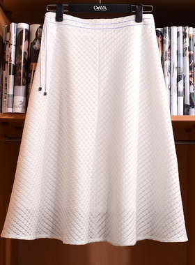 新款半身裙长裙过膝中裙半身裙白色半裙夏高腰显瘦a字裙夏伞裙女