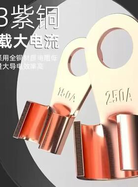 紫铜鼻子DT电缆线接线端子线鼻子堵油铜接头线耳铜料2元商品包邮