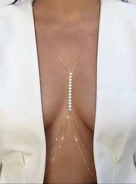 速卖通热销配饰 女士性感身体链 欧美时尚气质链条胸链body chain