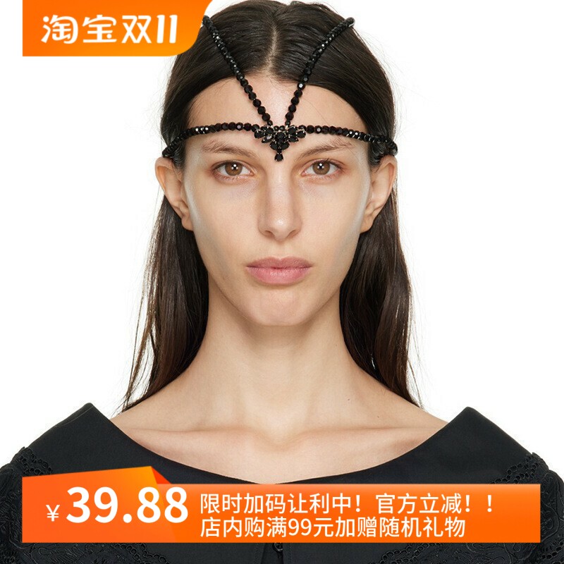 欧美外贸新款黑龙公主水钻水滴额头链发饰古风发链饰品Hair chain