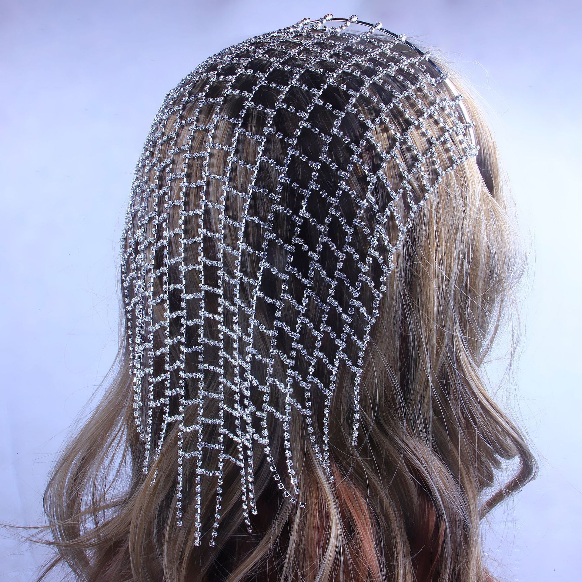 欧美风水钻流苏女士头饰发箍