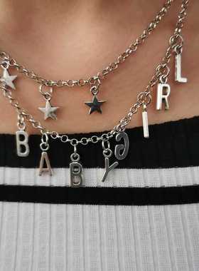 欧美babygirl可定制金色链条