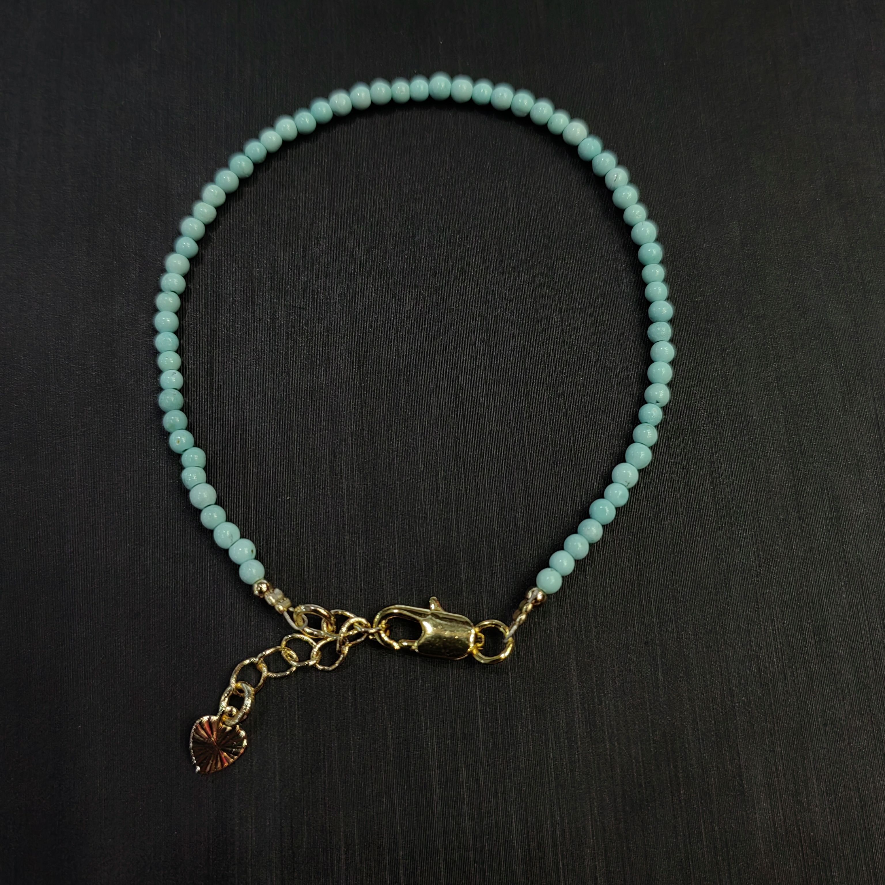 6A天然绿松石2.3mm圆珠女手串纤细超仙手链显白小米珠宝清新手链