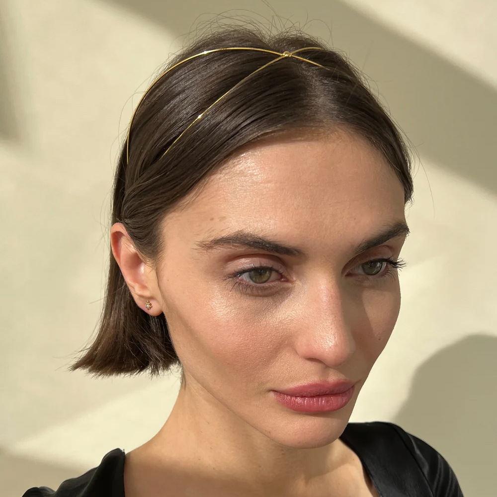 欧美跨境多种戴法背扣轻便金属发箍后戴式交叉镶钻发卡headband女