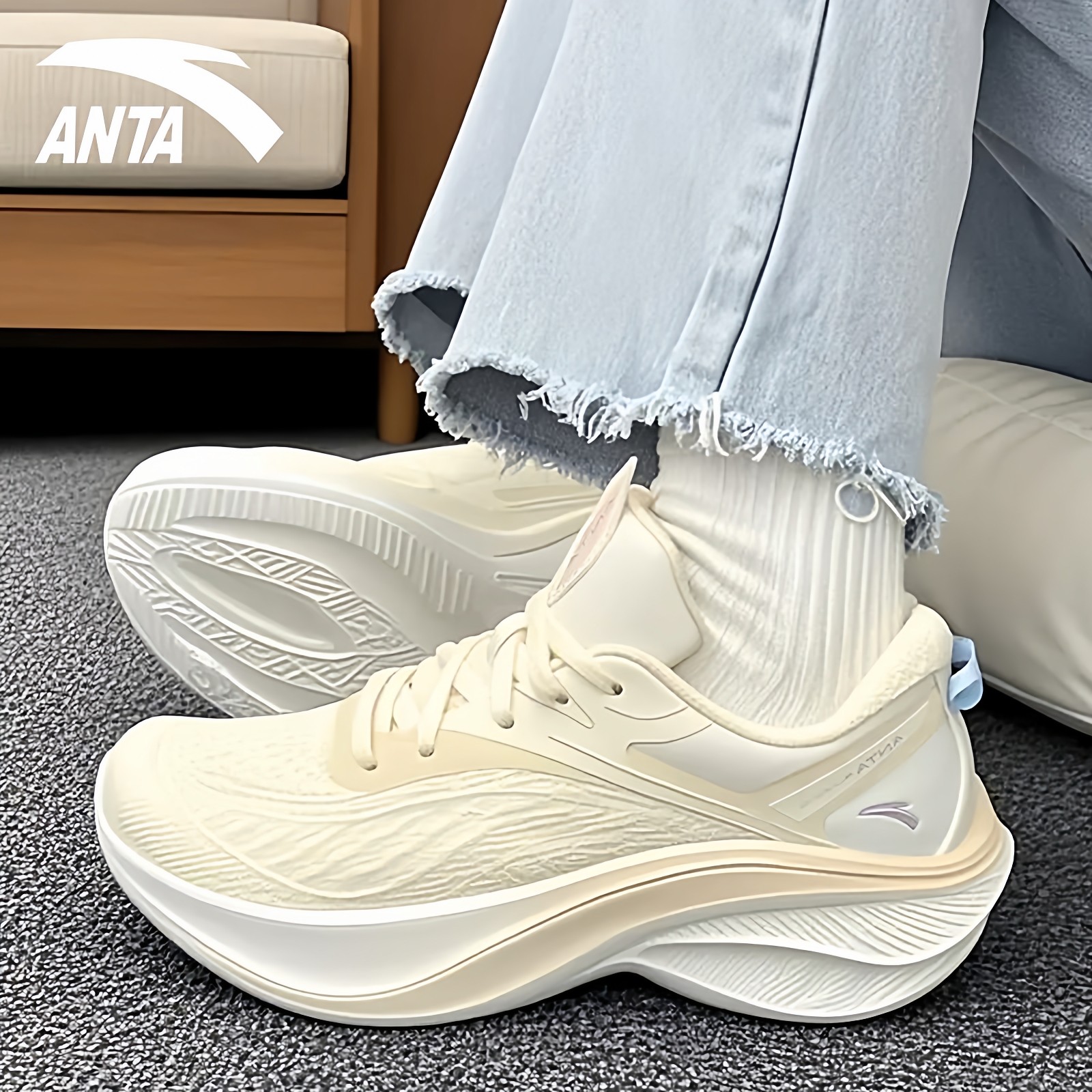 安踏叶子5运动鞋女轻质厚底跑步鞋春季新款回弹增高女生训练鞋,运动鞋new,跑步鞋,淘宝优惠券,粉丝福利购,淘宝优惠卷