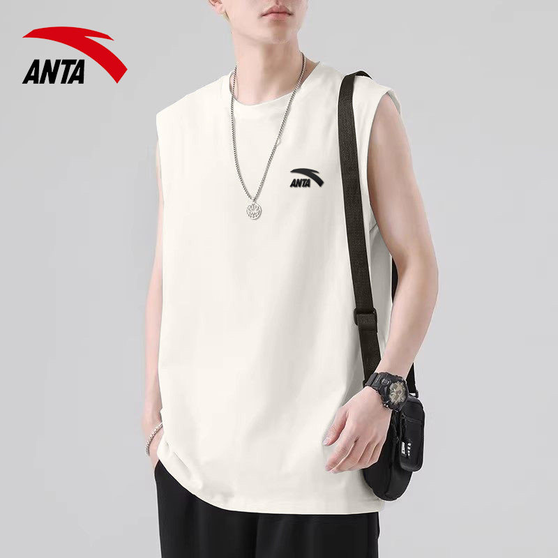 安踏运动背心男2026夏季新款宽肩棉质休闲坎肩青少年宽松无袖t恤