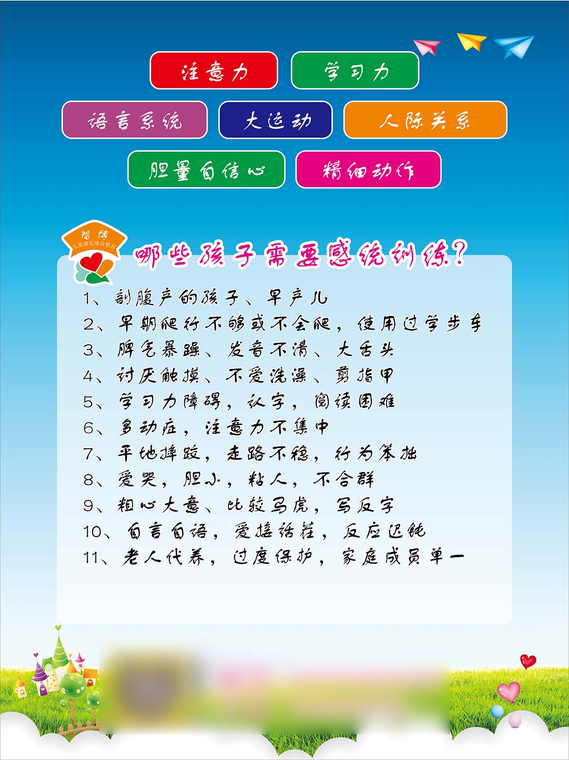 770哪些孩子需要感统训练宣传挂图贴402写真展板喷绘海报印制6-6