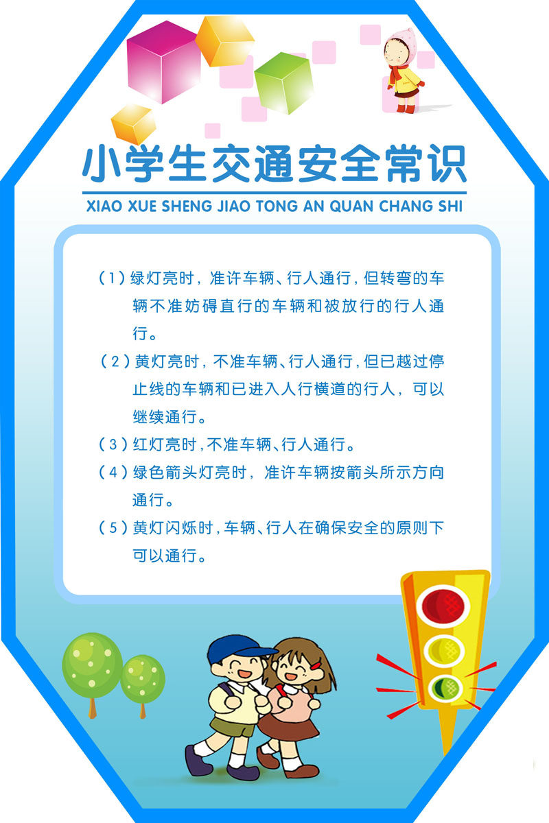208画布海报展板喷绘贴纸素材664小学生交通安全常识