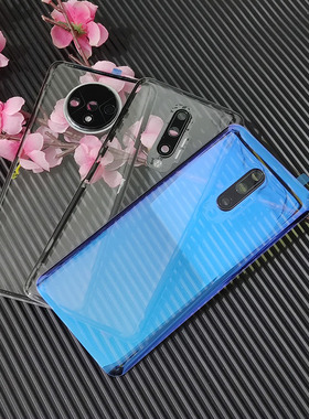 适用一加7pro后盖玻璃透明OnePlus七电池盖 1+8手机后屏 1+6T外壳