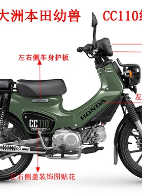 新大洲本田SDH110-26幼兽绿色贴花仪表贴全车标志贴膜牛油果绿