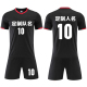 成人儿童学生短袖 足球服套装 比赛训练队服定制印刷字号6322黑色