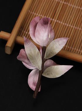 非遗绒花桑蚕丝掐丝花朵手工软簪发簪头饰新中式汉服配饰国风发饰