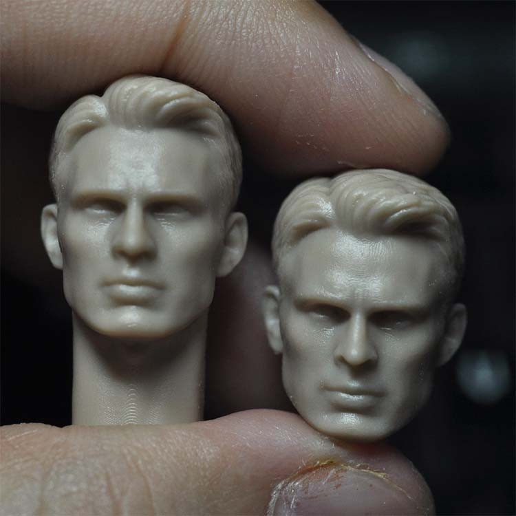 1/12 6寸 ml shf mafex 美国队长2.0 复仇者联盟真人头雕 白膜