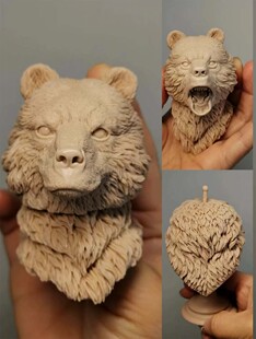 1/6白模 BLACK13PARK B13 熊头 平静 咆哮 动物头雕 兵人配件