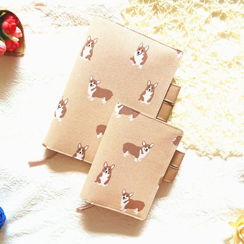 Angel手作【柯基】原创手账书衣本皮HOBO适用 A5/A6