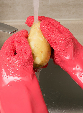 日本土豆去皮神奇手套磨皮厨房洗蔬菜搓山药皮刮鱼鳞家务清洁手套