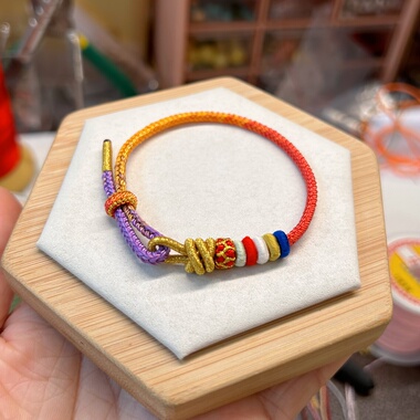 2025九紫离火紫色手绳编绳五彩绳蛇年本命年红绳紫手链女属蛇红绳