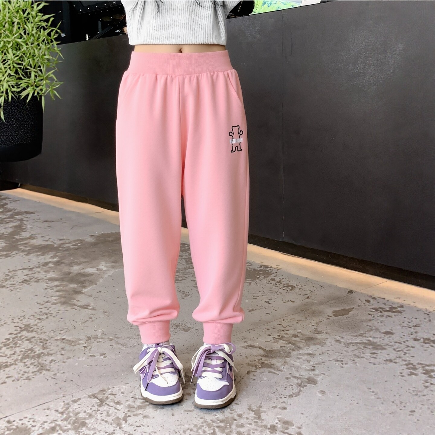 27home韩版品牌外贸童装2026春季新款儿童纯棉裤子 女宝宝运动裤