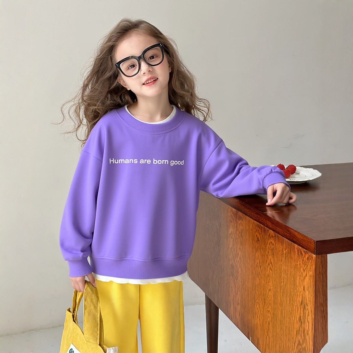 2026春季新款韩版女童上衣 中小童休闲假两件童装纯棉小毛圈卫衣