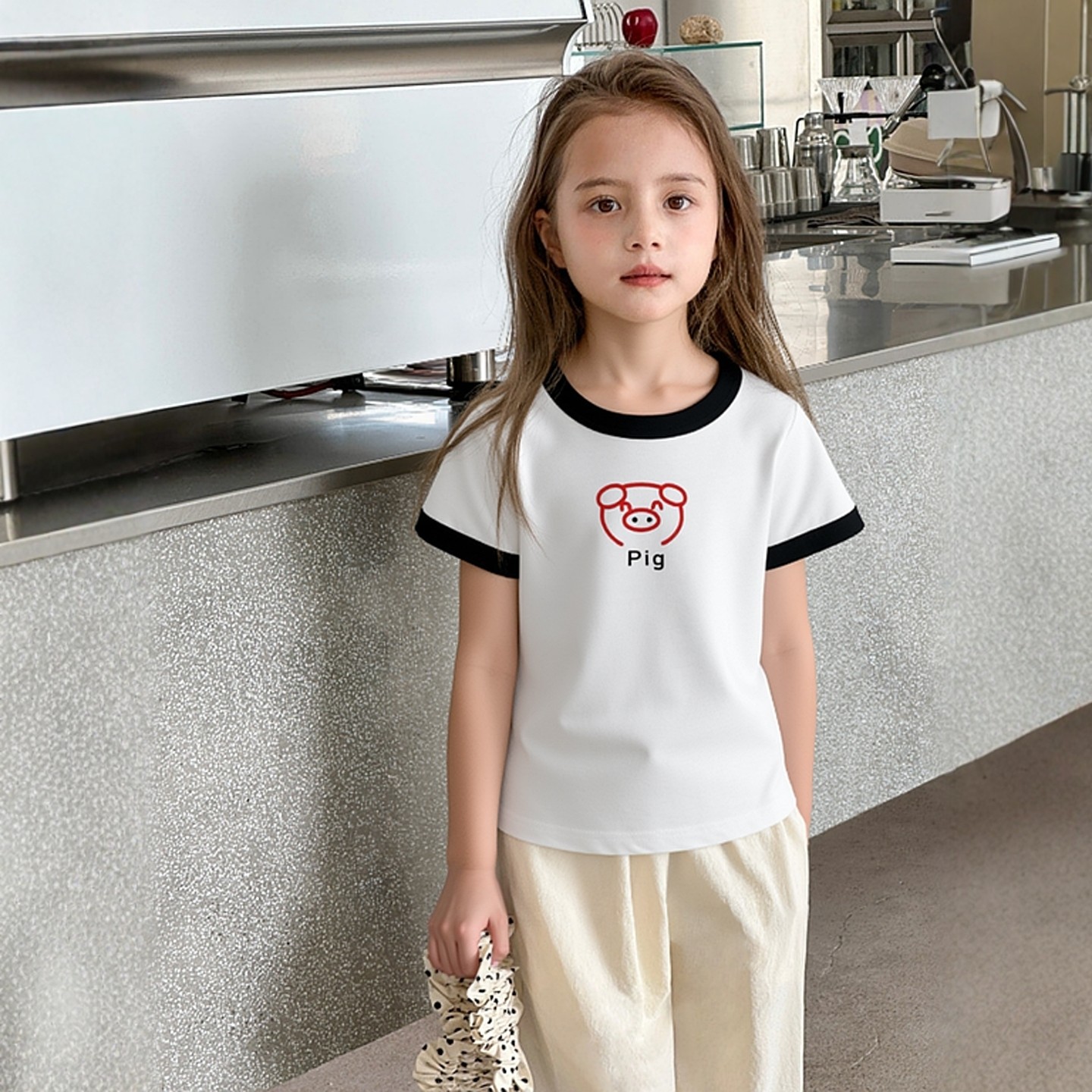 品牌童装尾货2026夏季新款 女童纯棉运动休闲短袖T恤衫儿童服装薄