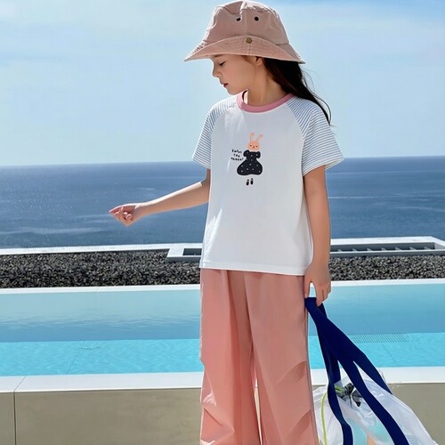 女童夏季卡通印花纯棉短袖T恤潮