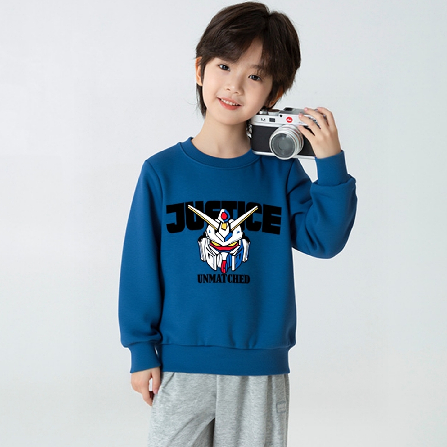 品牌外贸儿童圆领加绒运动卫衣男