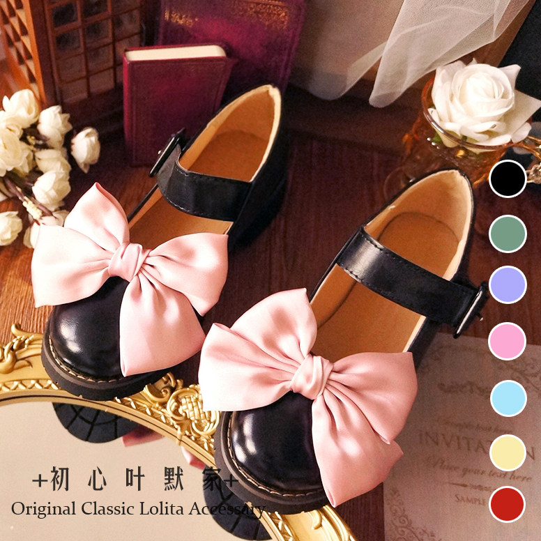 多色lolita鞋夹可爱甜美百搭蝴蝶结鞋扣基础款鞋花一对鞋饰品