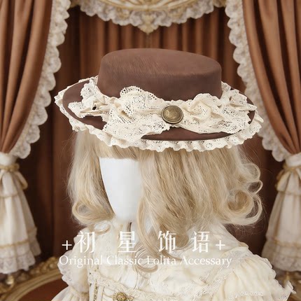 原创手作秋冬英伦扁帽蕾丝花边蝴蝶结礼帽lolita基佬法式复古优雅