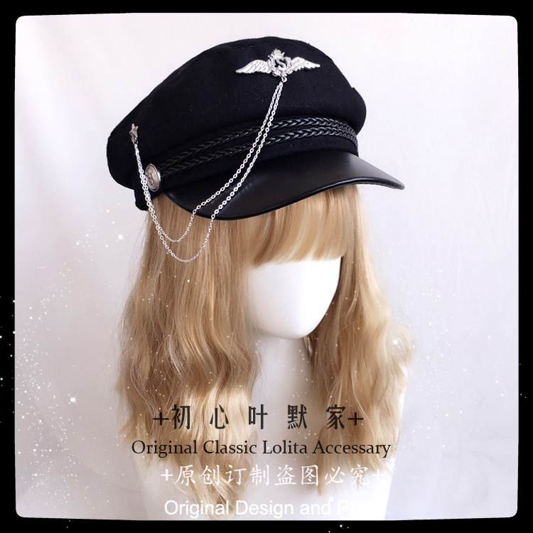 暗黑流苏帽子 哥特风帽子 原创设计洛丽塔帽子lolita配饰