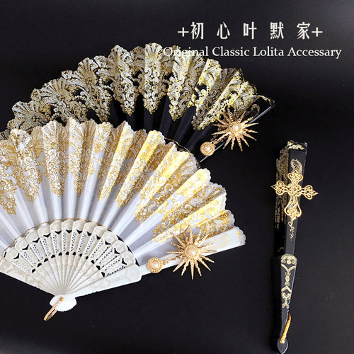复古宫廷风lolita手作道具折扇
