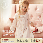rosetree女童睡衣春秋纯棉长袖 儿童睡裙女孩公主风宝宝可爱家居服