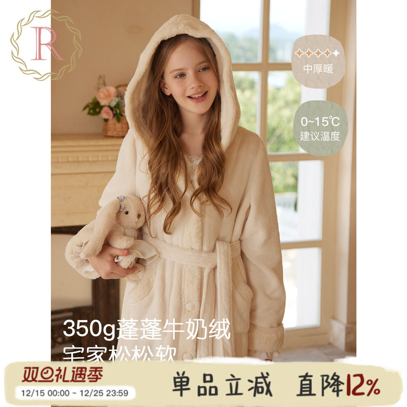 350g高克重牛奶绒冬季睡袍保暖
