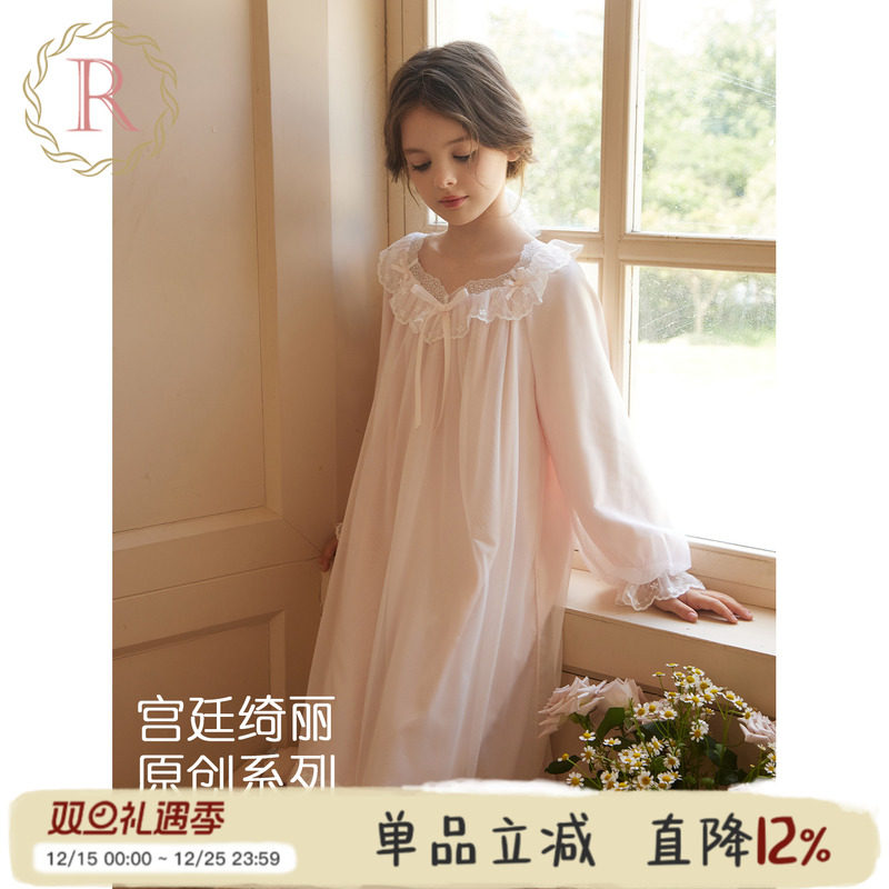 女童公主宫廷风网纱睡裙2025新款