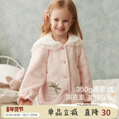 RoseTree女童珊瑚绒睡衣秋冬款 儿童法兰绒加厚女孩宝宝家居服套装
